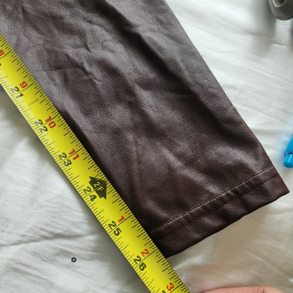 OFFLINE by Aerie Real Luxe Faux Leather High Rise Leggings Brown Womens Large - Picture 11 of 12